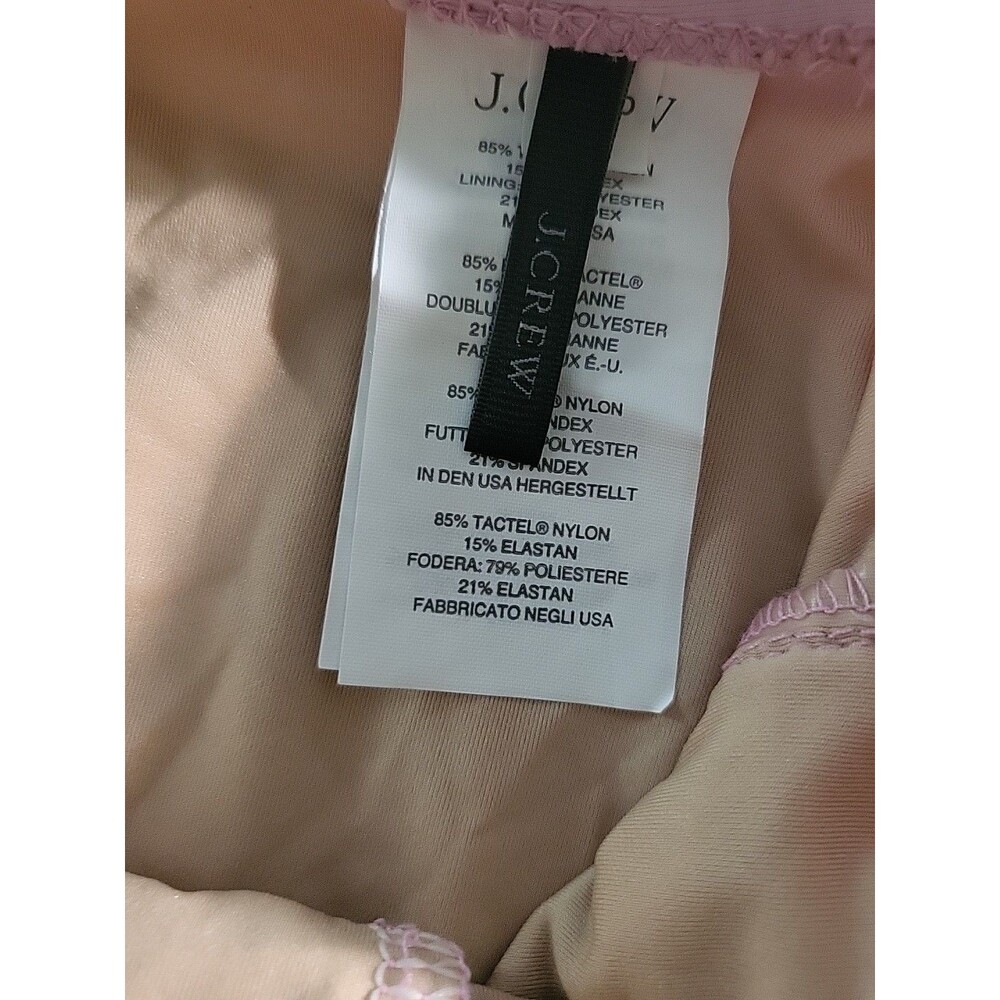 J. Crew Swimsuit Women's Size 0 Pink Ruched V-Neck One-Piece Tie Around Neck - Picture 4 of 4